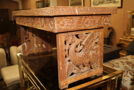 A Chinese carved low table W.63cm